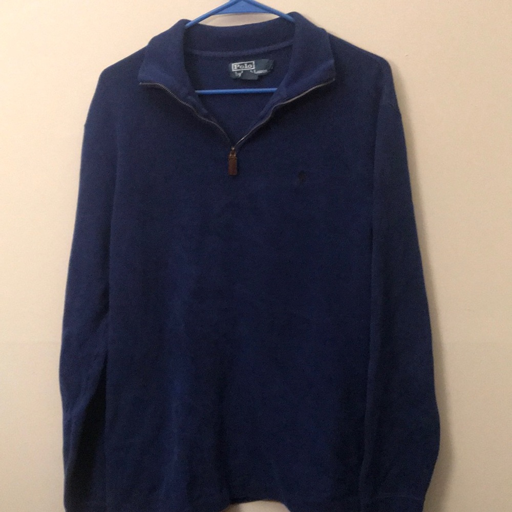 Blue polo half zip jacket